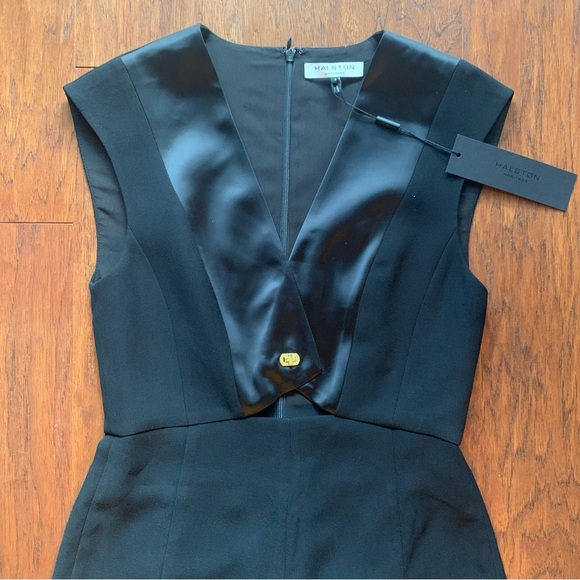 Halston Heritage Black Cutout Wide Leg Jumpsuit | Size 4 - Picture 6 of 10